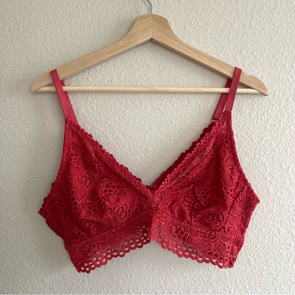 aerie Burnt Orange Lace Bralette